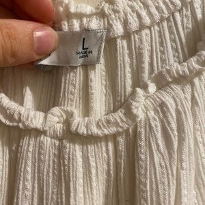 Hollister white dainty tie crop top